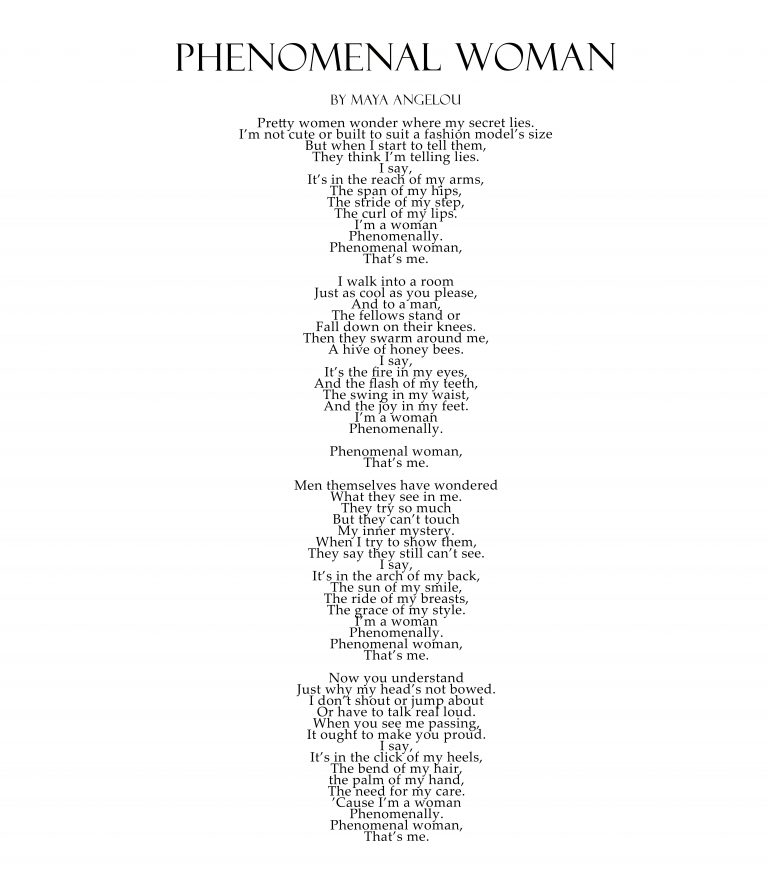 phenomenal woman lyrics
